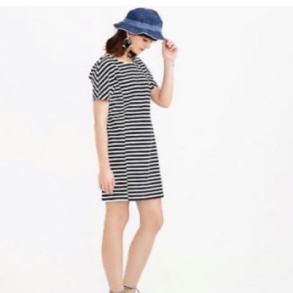 J Crew Nautical Striped Dress Black White Small - Picture 2 of 11